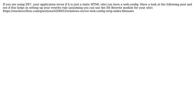 IIS 301 Redirect from "/index.html" to "/" for SEO Canonicalization (4 Solutions!!) смотреть онлайн