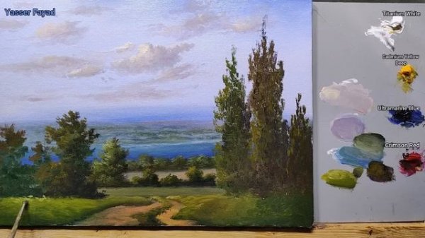 How I Paint Landscape Just By 4 Colors Oil Painting Landscape Step By Step 32 By Yasser Fayad