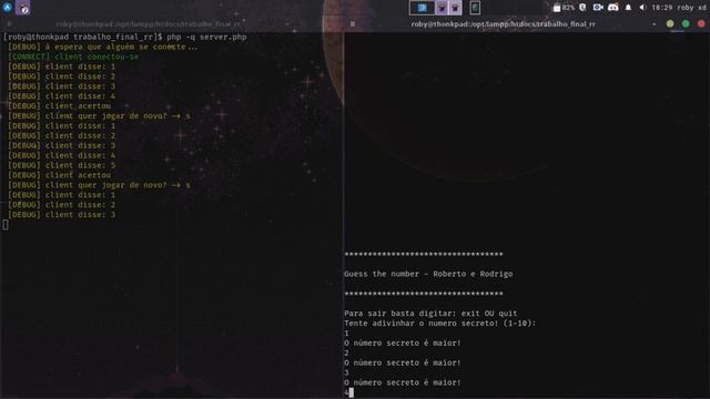 Trabalho Redes - Guess the number com Sockets PHP смотреть онлайн