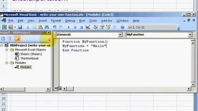 ExcelExperts.com - VBA Tips - Write Your Own Excel Function смотреть онлайн