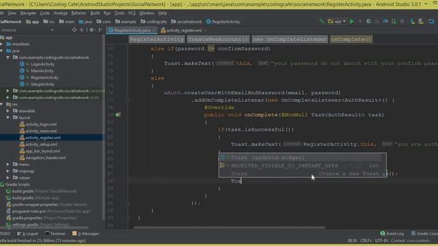 Firebase Confirm Password Tutorial - Social Network App - Register user Firebase Authentication смотреть онлайн