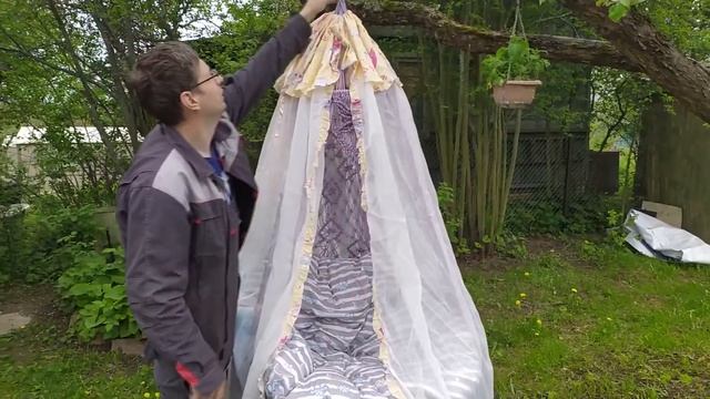 Подвесное кресло- гамак своими руками.Кресло - кокон.Обзор смотреть онлайн