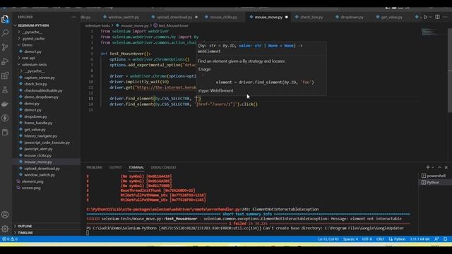 #Tutorials 21 || Mouse Hover || Action chain part 3 || Selenium Python смотреть онлайн