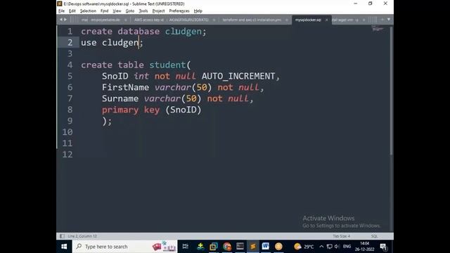 MYSQL Docker Container Creation and Getting into Container, Entering into MySQL, inserting 1 record смотреть онлайн