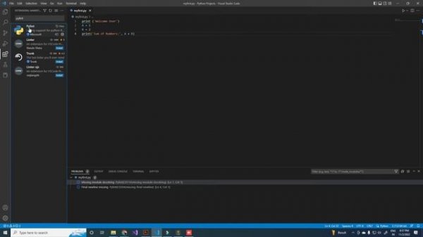 Missing Module Docstring | Final newline missing | Pylint Error in Visual Studio Code