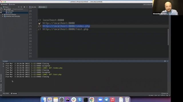 Урок 9, PHP встроенный сервер, знакомство с базовыми html тегами смотреть онлайн