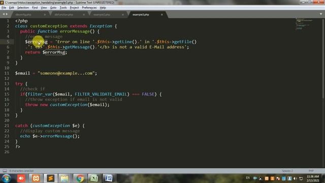 16. Exception Handling using PHP смотреть онлайн