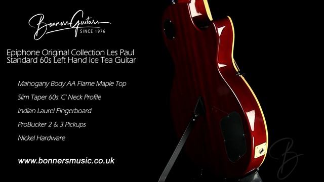 Epiphone Original Collection Les Paul Standard 60s Left Hand Ice Tea Guitar | Bonners Guitar Store смотреть онлайн
