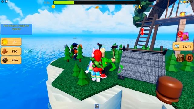 เอาชีวิตรอดบนเกาะกลางทะเล ?️ Roblox Desert island survival смотреть онлайн