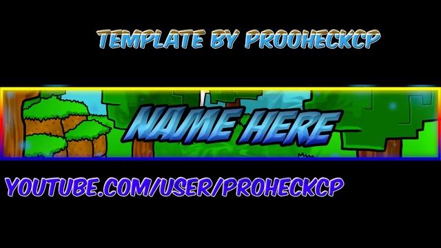 Banner template (Minecraft style) - Photoshop смотреть онлайн
