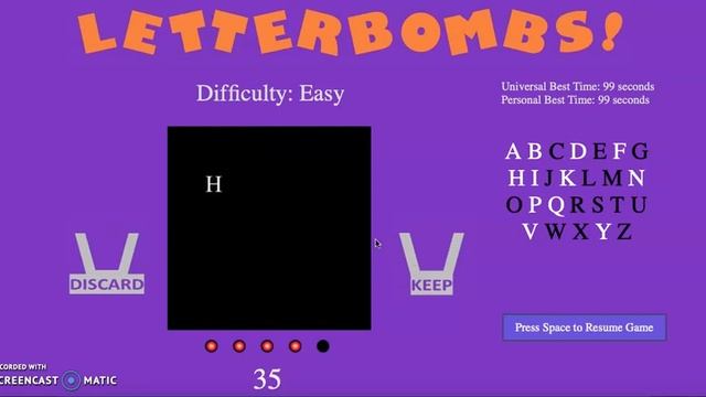 Demo of "Letterbombs!" Speed and Reaction Game built in Javascript and Ruby on Rails смотреть онлайн