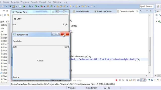 JavaFX BorderPane Example смотреть онлайн