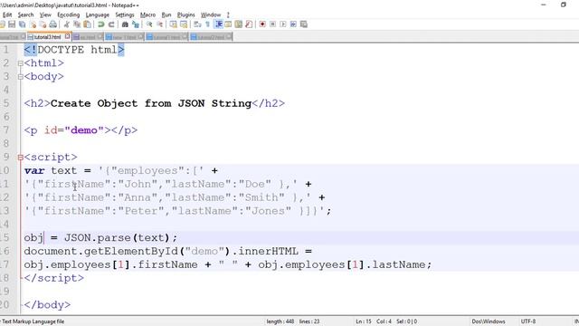 JSON-Tutorial #4 Creating Object for JSON String смотреть онлайн