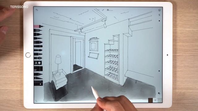 IPAD Interior Sketch: Restaurant Enterance 한남동 레스토랑 입구스케치 смотреть онлайн