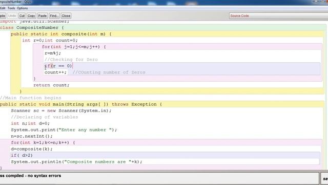 COMPOSITE NUMBERS AS FUNCTION RETURN|| JAVA CLASS by ASHISH смотреть онлайн