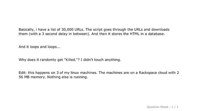 MySQL : Why does my python script randomly get killed? смотреть онлайн