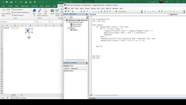 Create stylish toggle button in excel | Advanced Excel смотреть онлайн