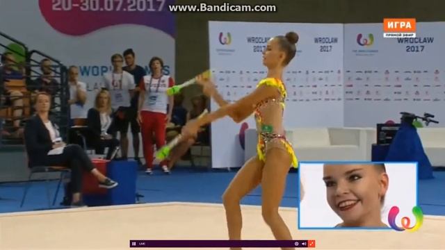Дина Аверина булавы финал Всемирные Игры Вроцлав 2017 CUT 02'13 02'59 смотреть онлайн