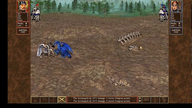 Heroes of Might and Magic 3 - 515 Archangels vs 100 Azure Dragons смотреть онлайн