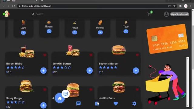 Awesome FoodApp (react.js, Redux, Sass, Apexcharts, Aos ). смотреть онлайн
