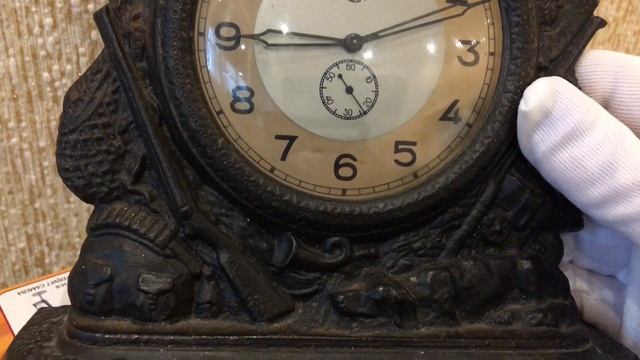 Часы Охота Куса 1955г. чугун литье каминные смотреть онлайн