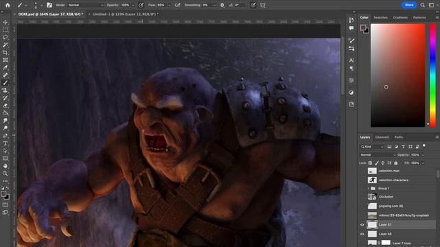 INSANELY Fast Digital Painting Techniques! Concept Art Tutorial Photoshop смотреть онлайн