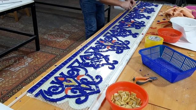 Художественная мозайка из стекла. Фрагмент фриза для бассейнов. смотреть онлайн