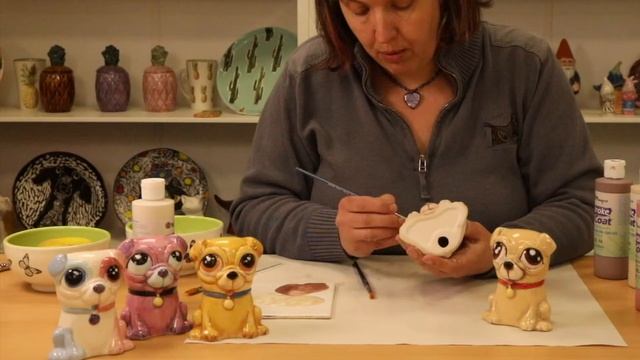 How to decorate a cute ceramic Pug смотреть онлайн