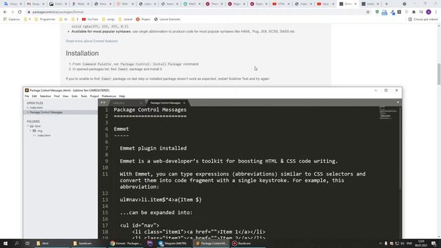 Emmet для Sublime Text: установка смотреть онлайн