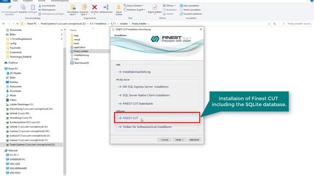 Installation of Finest Cut with SQLite database смотреть онлайн