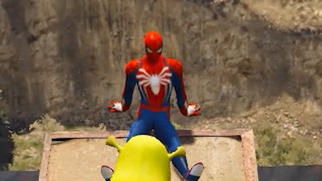 GTA 5 Water Ragdolls Spiderman vs Shrek Jump/Fails #142 (Euphoria Physics, Funny Moment) смотреть онлайн