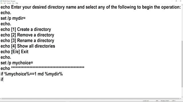 BATCH PROGRAMMING (CREATE, REMOVE, RENAME DIRECTORY) смотреть онлайн