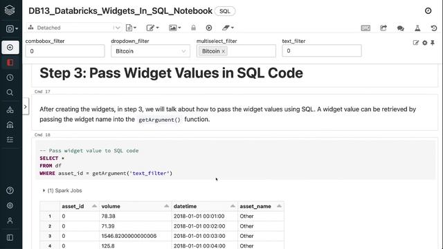 Databricks Widgets In SQL Notebook смотреть онлайн