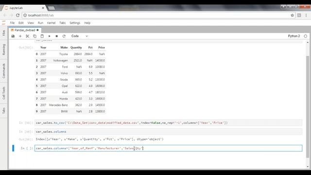 Python pandas adding droping and renaming columns in dataframe session 6 смотреть онлайн