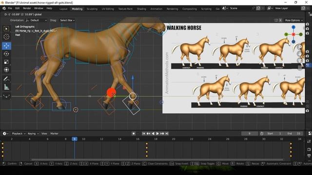Horse Walk-Cycle 3D Animation : Blender Animation Tutorial смотреть онлайн