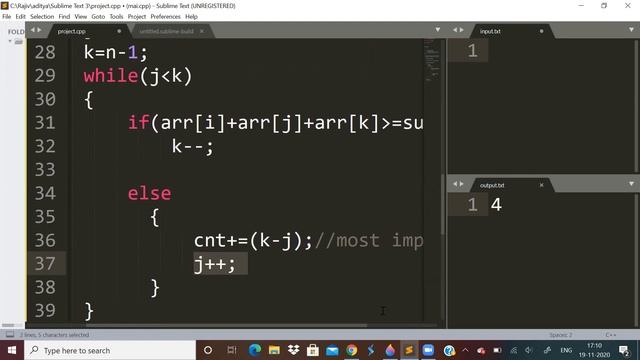 Count triplets with sum smaller than x | Stickler thief problem | Love Babbar DSA sheet смотреть онлайн