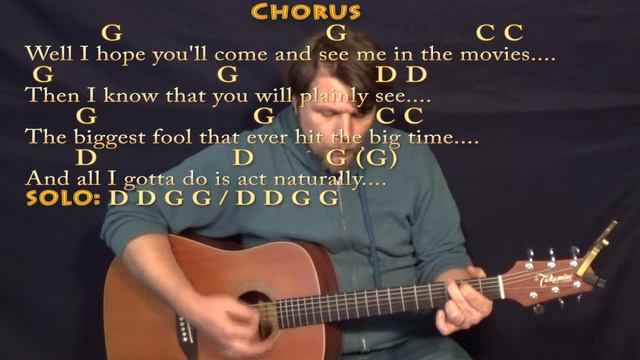 Act Naturally (The Beatles) Guitar Cover Lesson with Chords/Lyrics смотреть онлайн