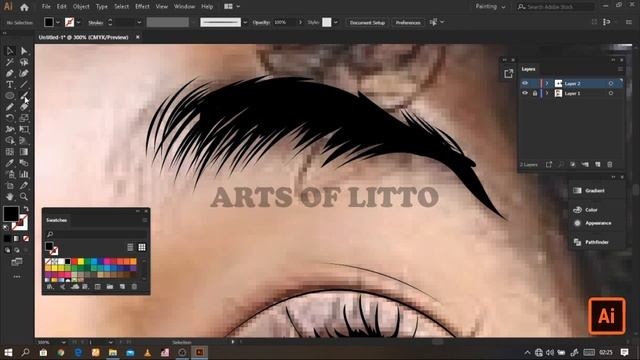 How to draw EYES in Adobe Illustrator with eyebrows STEP BY STEP смотреть онлайн