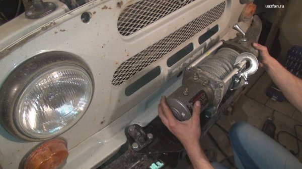 Установка лебёдки в штатный бампер на УАЗ 3151, Хантер, 469