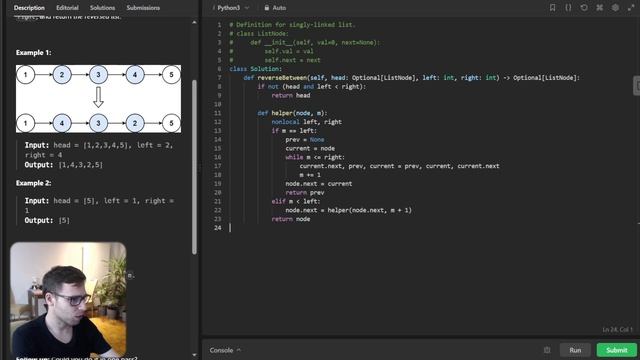 LeetCode 92 Reverse a Sublist in a Linked List Using Recursion | Must-Know for Coding Interviews смотреть онлайн