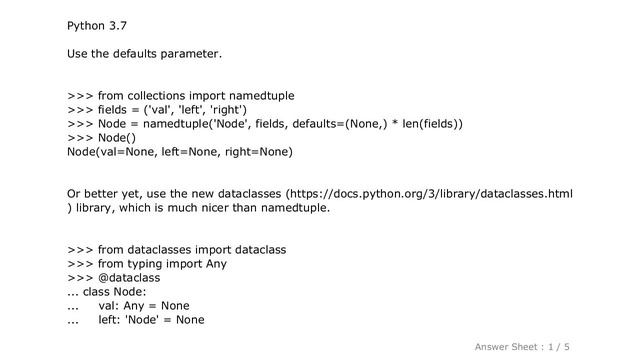 PYTHON : Named tuple and default values for optional keyword arguments смотреть онлайн