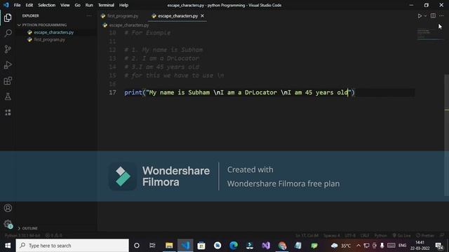 Python Programming Tutorial 1, Learning Escape Characters in python and variables in python смотреть онлайн