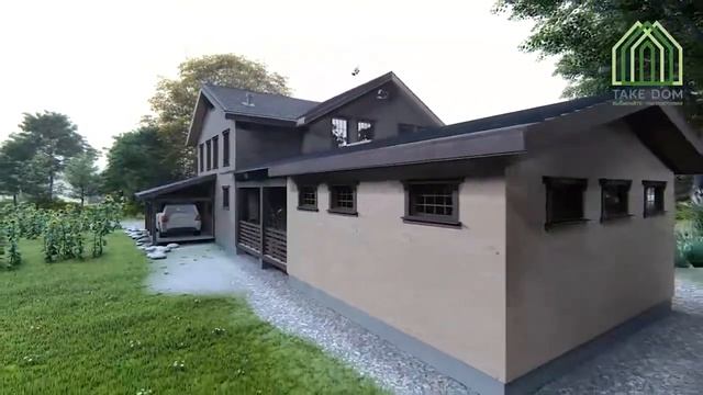 Каркасный дом для постоянного проживания 262 м²  TAKEDOM