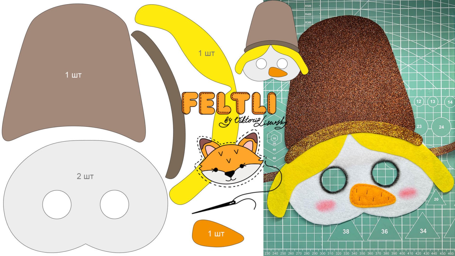 Новогодняя маска снеговика своими руками / Шаблон маски снеговика / DIY Felt Snowman Mask смотреть онлайн