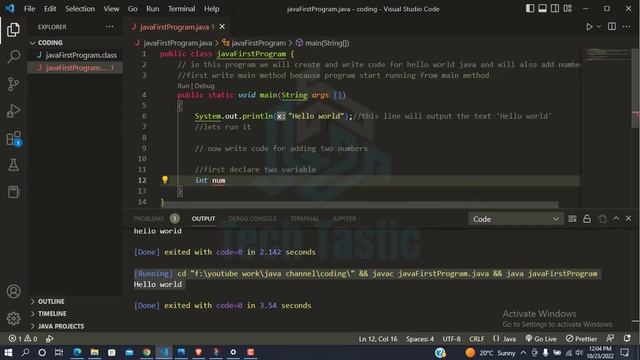 JAVA FIRST PROGRAM (HELLO WORLD AND NUMBER ADDITION) смотреть онлайн