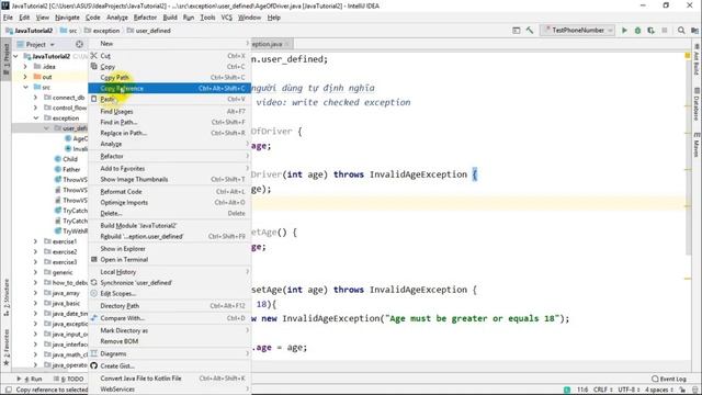 Java 77 Ngoại lệ người dùng tự định nghĩa Checked exception смотреть онлайн