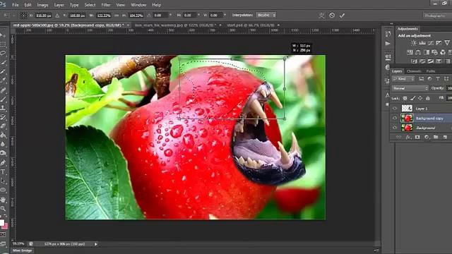 Merging 2 images with Adobe Photoshop CS6 The Angry Apple смотреть онлайн
