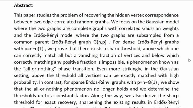 Settling the Sharp Reconstruction Thresholds of Random Graph Matching смотреть онлайн