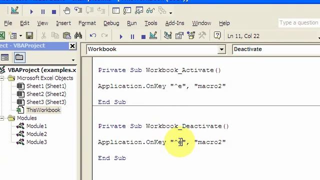 VBA Lesson 4 - Shortcut Keys w/Application.onkey -Download files at ExcelVBASQL.com! смотреть онлайн