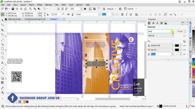 Modern Trifold Brochure double sided | Coreldraw Hindi Tutorial смотреть онлайн